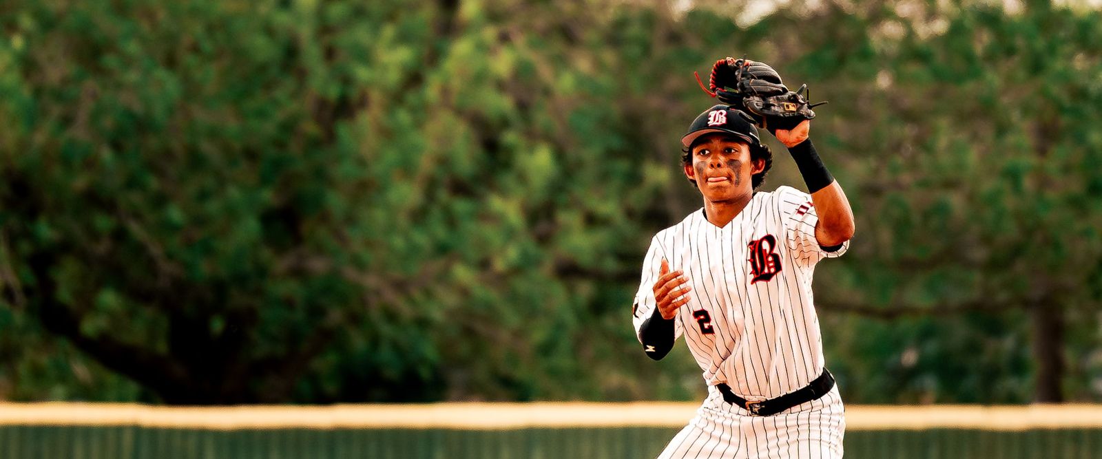 Outfielder settling under a fly ball