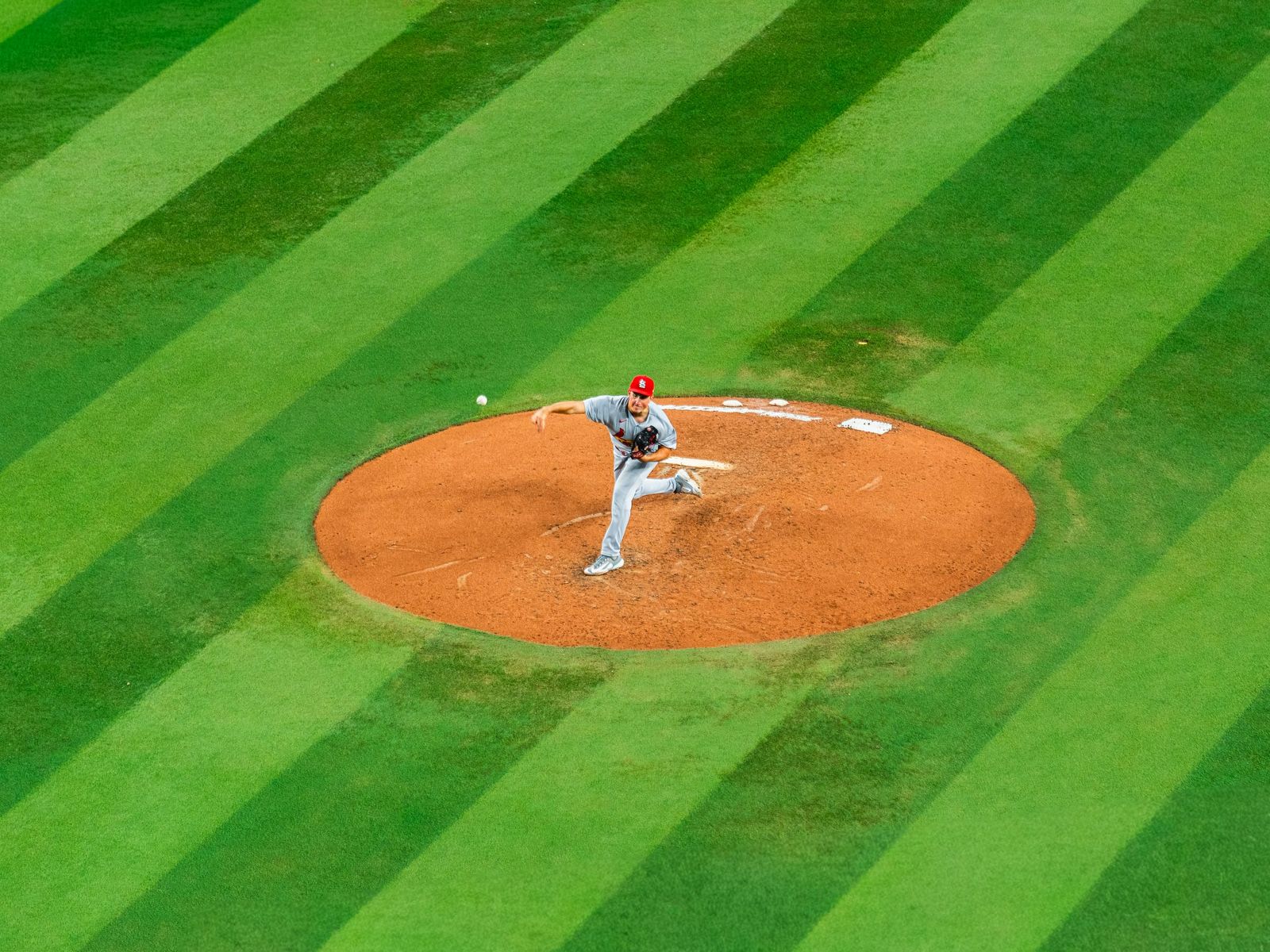 Pitcher on the mound seen from above