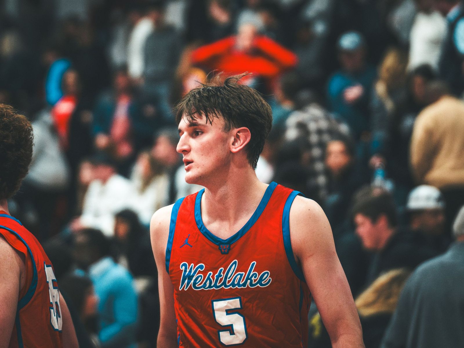 Westlake basketball number 5 on the court