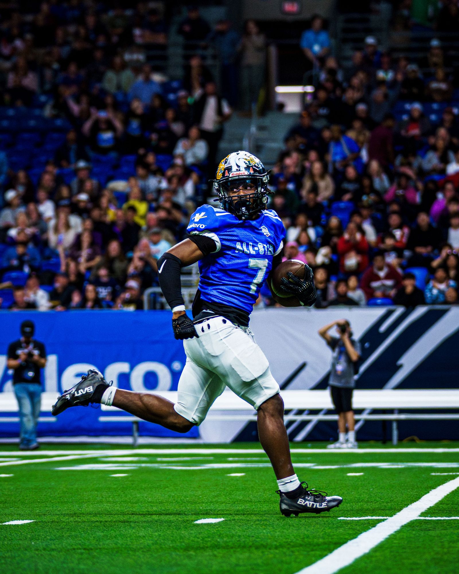 All-star player running with the ball