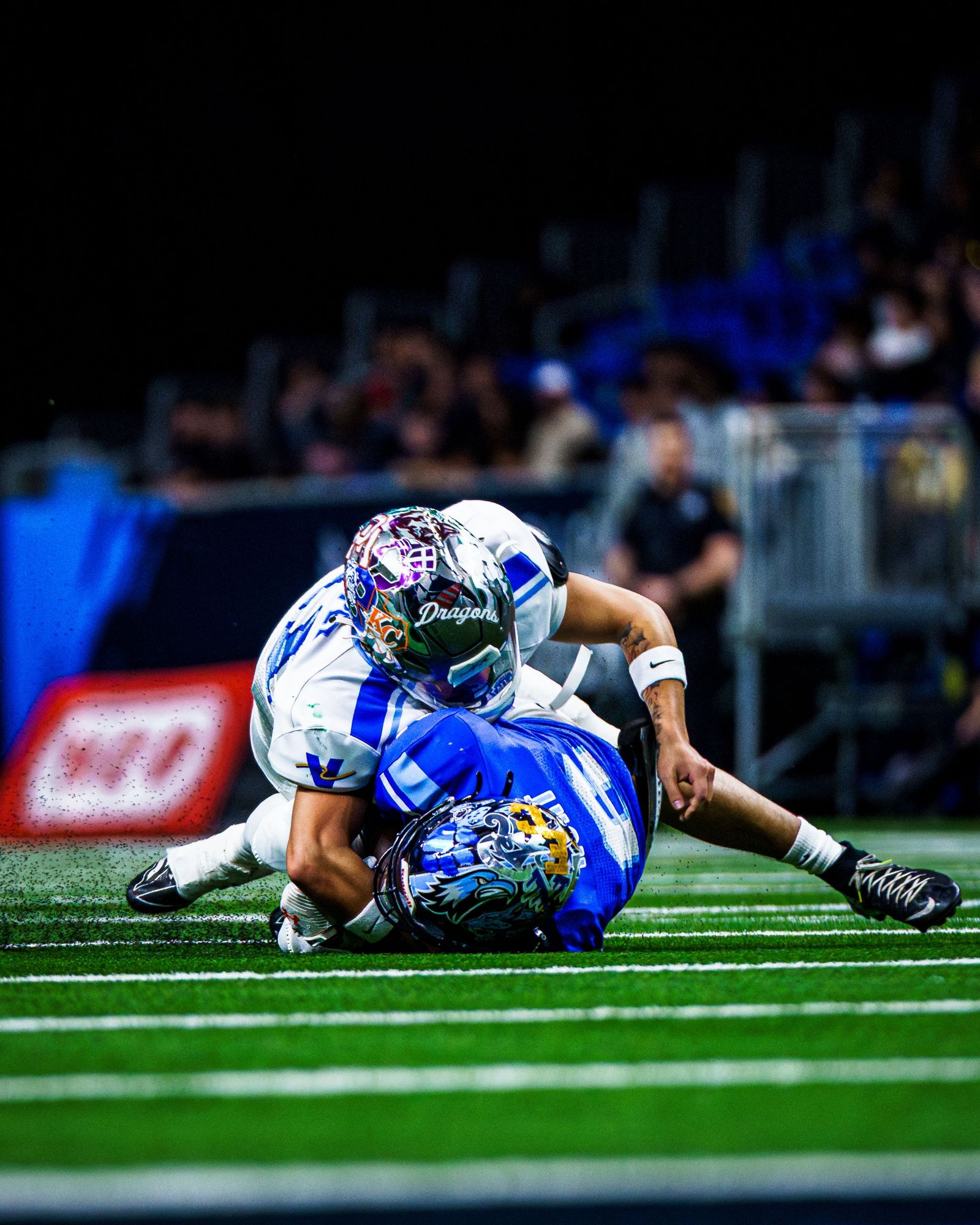 Tackle at the line of scrimmage